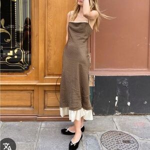 NWT ANTONIO MELANI x Courtney Grow Bond Gingham Print Flutter Hem Midi Dress